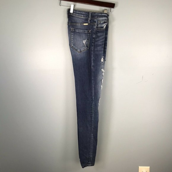 KanCan Estilo Women's Blue Jeans Distressed Size 26 Denim Stretch - Picture 4 of 11